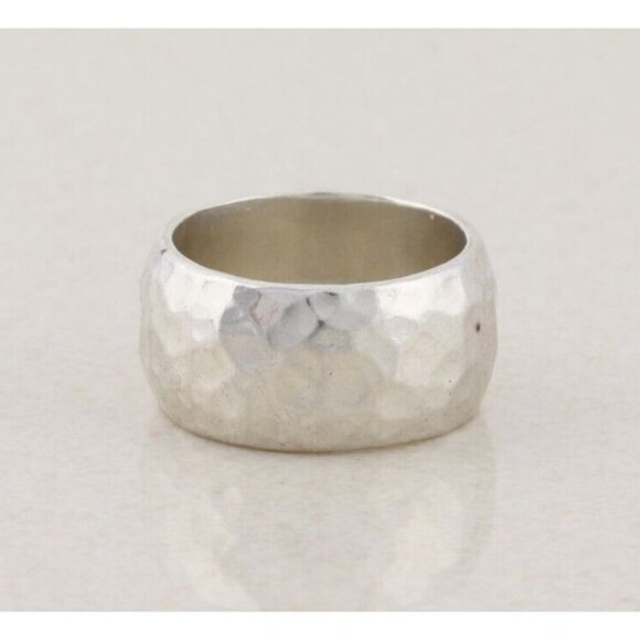 Sterling Silver Hammered Band Ring Thick Cigar Band Silpada Size 6 1/2 - Picture 1 of 8